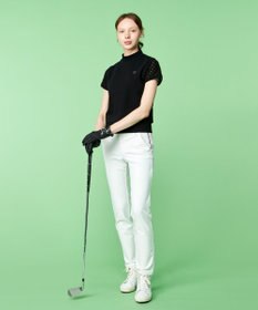 23区GOLF 人気デザインがアップデート！【WOMEN】ライトダンボール 半袖モックネックシャツ