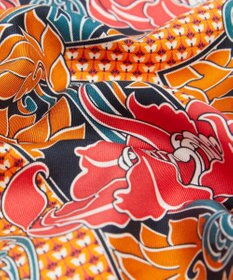 LIBERTY. アルファベット ピューター・ポピー R 45x45 シルク スカーフ