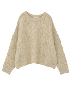 Green Parks ふわふわケーブルニットプルオーバー