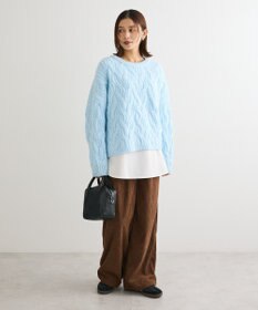 Green Parks ふわふわケーブルニットプルオーバー