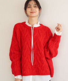 Green Parks ふわふわケーブルニットプルオーバー