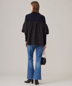 ICB L 【CLASSY.1月号掲載・洗える】VIS/PEスムース レイヤードデザインニット