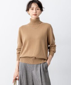 23区 【滝沢眞規子さん着用/Oggi掲載/洗える】ピュアカシミヤ タートルネック ニット キャメル系