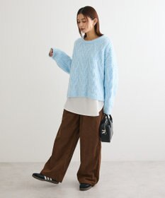 Green Parks ふわふわケーブルニットプルオーバー