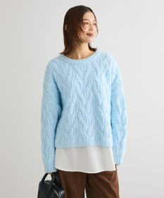 Green Parks ふわふわケーブルニットプルオーバー
