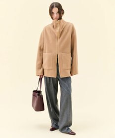 BEIGE， DELAND / ウールピンストライプハイウエストタックパンツ