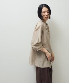 Green Parks フリルカラーリボンブラウス