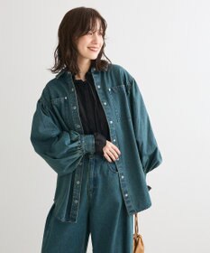 Green Parks フリルカラーリボンブラウス