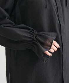 Green Parks フリルカラーリボンブラウス