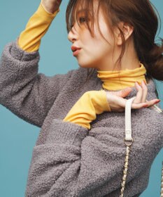 UNFILO 【暖かさ＆着心地の良さで大ヒット】コットンカシミヤ タートルネックカットソー