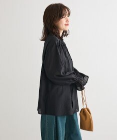 Green Parks フリルカラーリボンブラウス