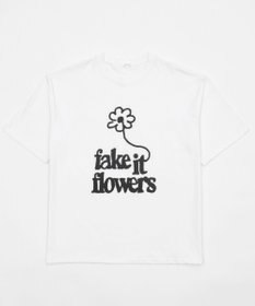 WEGO fake　it　flowersビッグT
