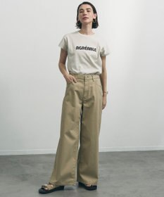 UNFILO L BEAUTY FORM-T cotton ロゴ フレンチスリーブ Tシャツ