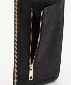 UNBILLION perche 牛革ハラコタイプ×ゴートモバイルウォレットショルダー