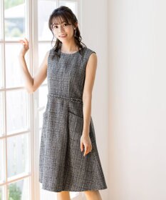 Tiaclasse 【洗える】大人華やかなツイードワンピース