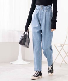 WEGO ウエストフリルマムデニムパンツ