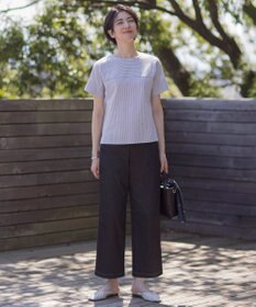 J.PRESS LADIES S 【洗える】ハイパワーデニムツイル ワイド パンツ