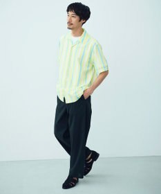 UNFILO MENS シアーメッシュプリント オープンカラーシャツ【ギフトにもおすすめ】