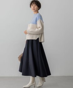 23区 S 【洗える】ウールカシミヤ カラーブロック バルキー ニット