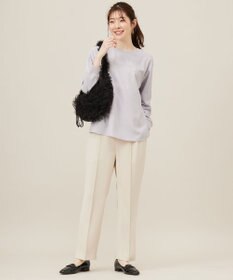 ANY SIS L 【洗える】2wayストレッチジョーゼットロゴ ロンT