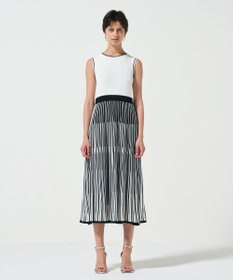 GRACE CONTINENTAL バイカラーシアーニットワンピース