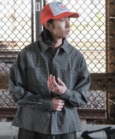 WEGO ミニマムチェックショートシャツ（LS）