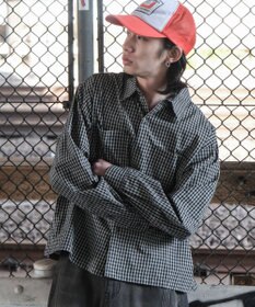 WEGO ミニマムチェックショートシャツ（LS）