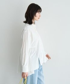 YECCA VECCA ペプラムギャザーシャツ