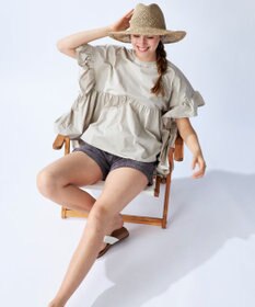 OP／FILA 【Ocean Pacific】らくティブ｜ティアード袖フレアカットソー