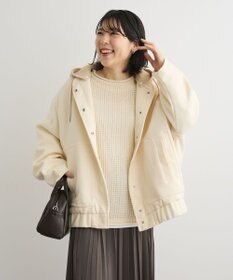 Green Parks ニットフード付きウーリーブルゾン