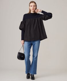 ICB L 【CLASSY.1月号掲載・洗える】VIS/PEスムース レイヤードデザインニット