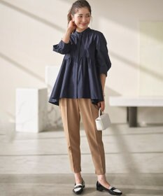 組曲 L 【WEB限定】コンパクトシャーティング ペプラムブラウス