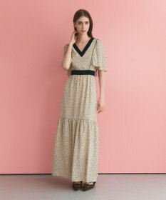 GRACE CONTINENTAL ドットフレアスリーブマキシ