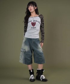 WEGO フラップポケットニータックカーゴハーフパンツ