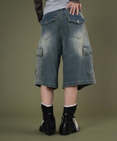 WEGO フラップポケットニータックカーゴハーフパンツ