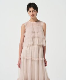 GRACE CONTINENTAL チュールフリルノースリーブ