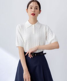 組曲 L ポロ襟 ニットプルオーバー