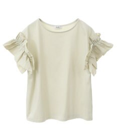 earth music&ecology 【接触冷感/洗濯機可】ギャザーフリルスリーブカットソー