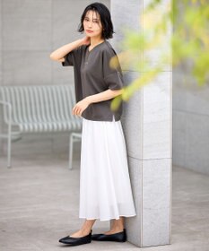 ANY 【大好評につき新色追加！/ウエストゴム】シャンブレーライクフレアスカート