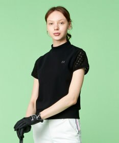 23区GOLF 人気デザインがアップデート！【WOMEN】ライトダンボール 半袖モックネックシャツ