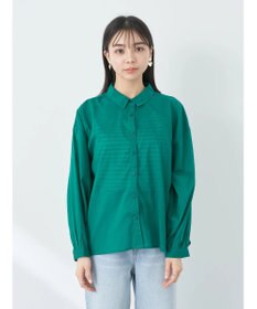 earth music&ecology コットンボイルギャザーシャツ