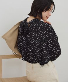 AMERICAN HOLIC 【イージーケア】ドット柄ボウタイブラウス
