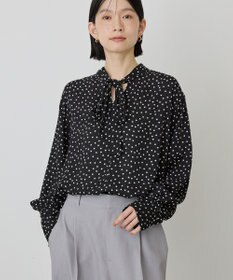 AMERICAN HOLIC 【イージーケア】ドット柄ボウタイブラウス