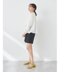 earth music&ecology ギャザーショートブラウス