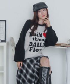 WEGO 【2025年秋冬新作】フラッフィーグラフィックニットBIGプルオーバー