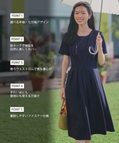 Tiaclasse 【おのののかさん着用】半袖&長袖選べる袖丈・タックフレアワンピース