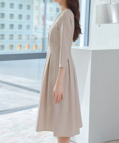 Tiaclasse 【おのののかさん着用】半袖&長袖選べる袖丈・タックフレアワンピース