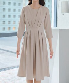 Tiaclasse 【おのののかさん着用】半袖&長袖選べる袖丈・タックフレアワンピース