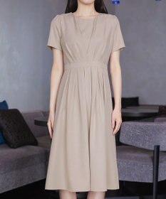 Tiaclasse 【おのののかさん着用】半袖&長袖選べる袖丈・タックフレアワンピース