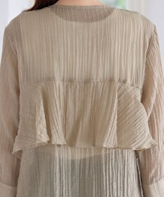 Tiaclasse 【洗える】楊柳バックフリルブルゾン